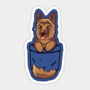 Pocket Cute German Shepherd Alsatian Dog Sticker